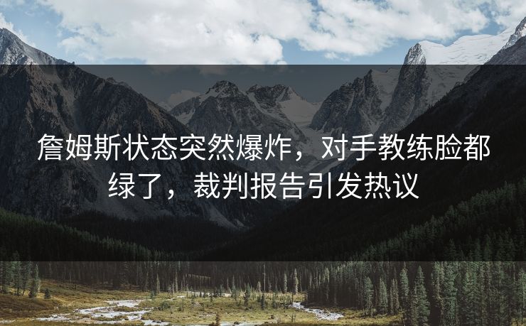 詹姆斯状态突然爆炸，对手教练脸都绿了，裁判报告引发热议  第1张