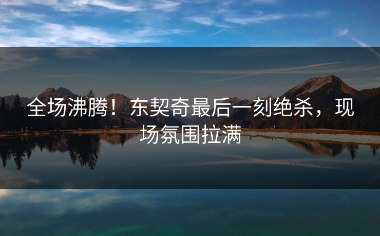 全场沸腾！东契奇最后一刻绝杀，现场氛围拉满