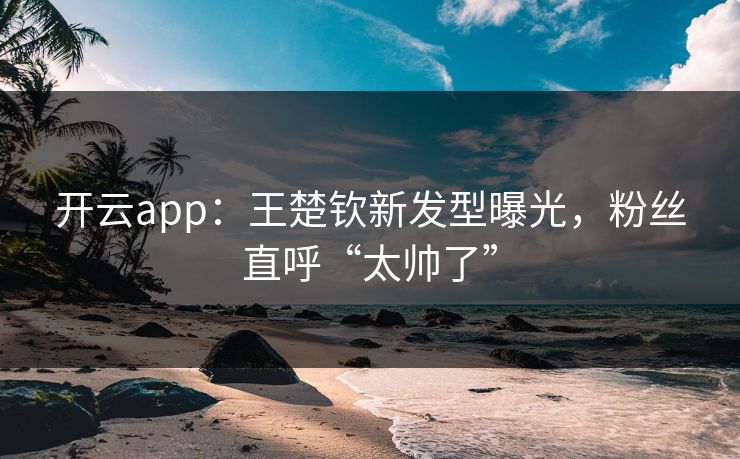 开云app：王楚钦新发型曝光，粉丝直呼“太帅了”